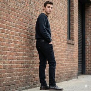 Levi's 511 Slim Fit Jeans Mens 32x32 Black Stretch Denim